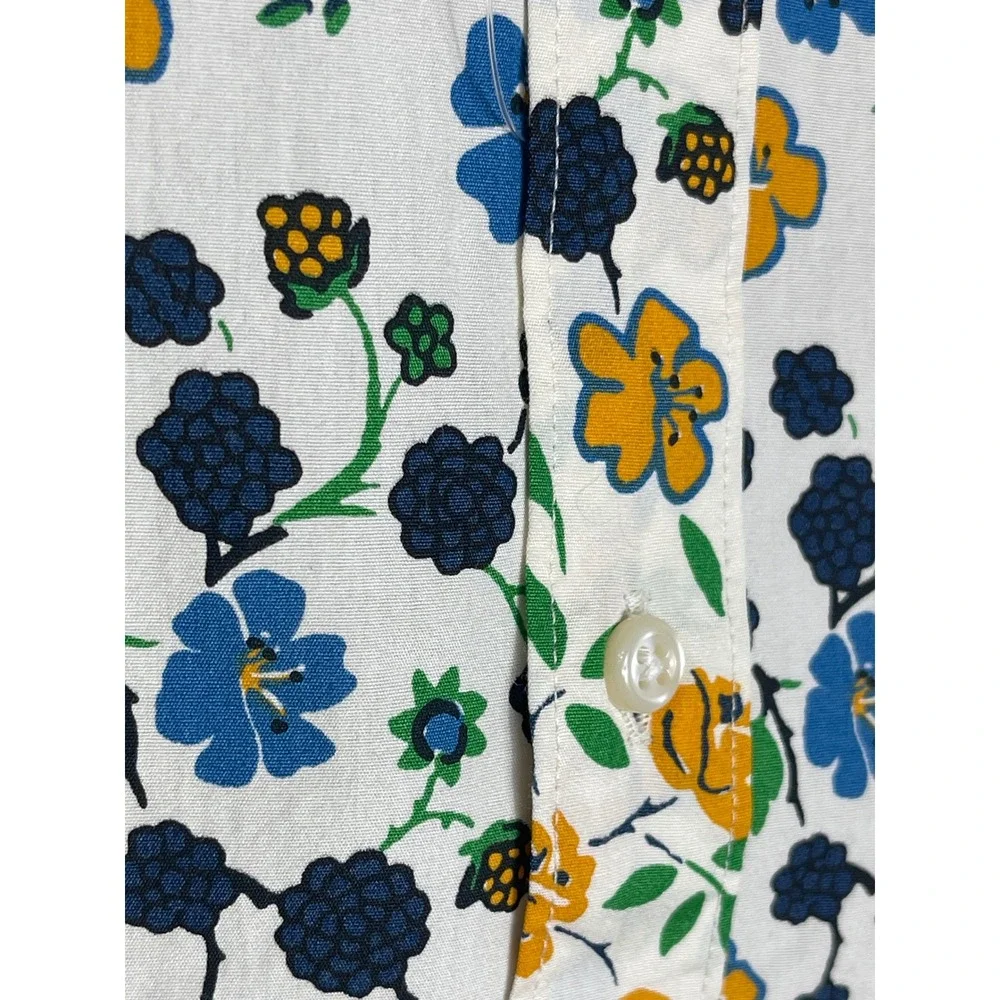 J.Crew Secret Wash Floral Cotton Button Down Shirt Men's Medium Classic